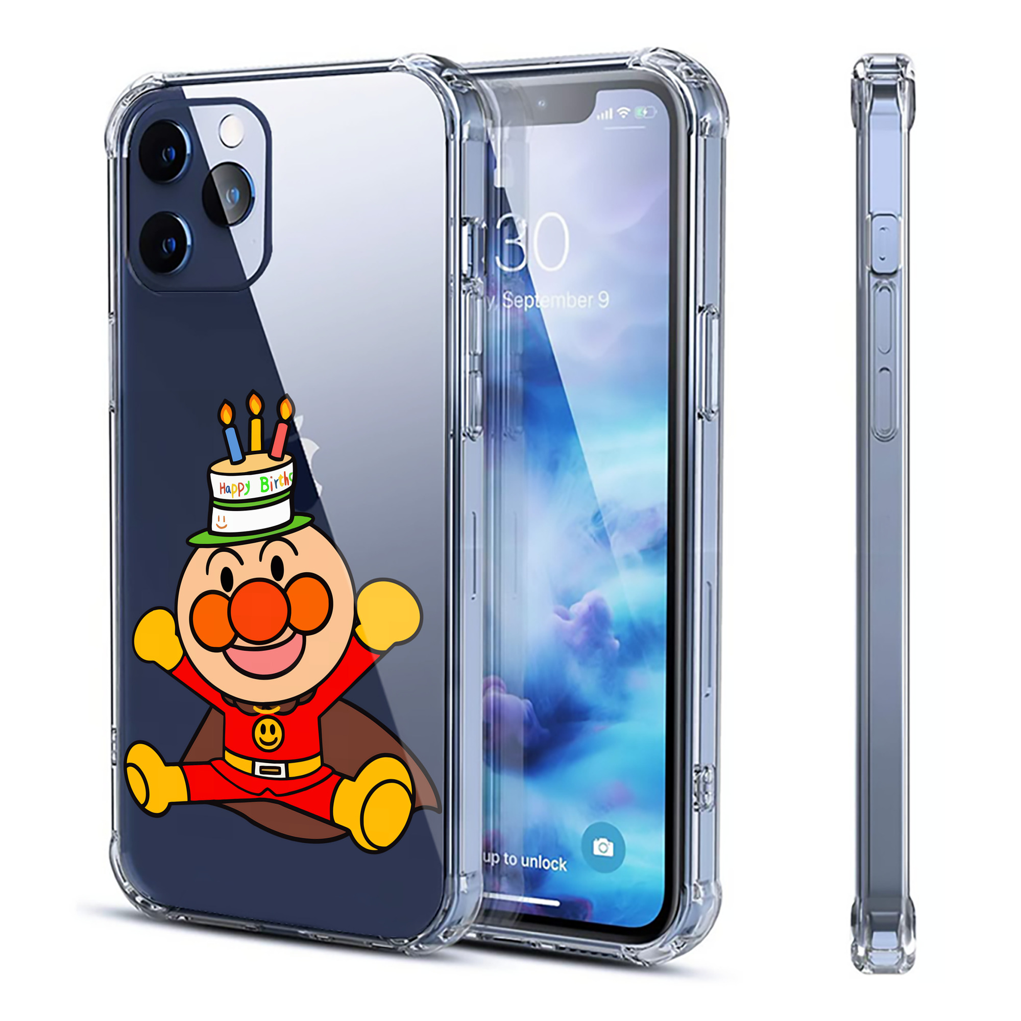 （画像用） アンパンマン Anpanman 【iPhone 12シリーズ対応】透明スマホケース（クリアソフトケース）